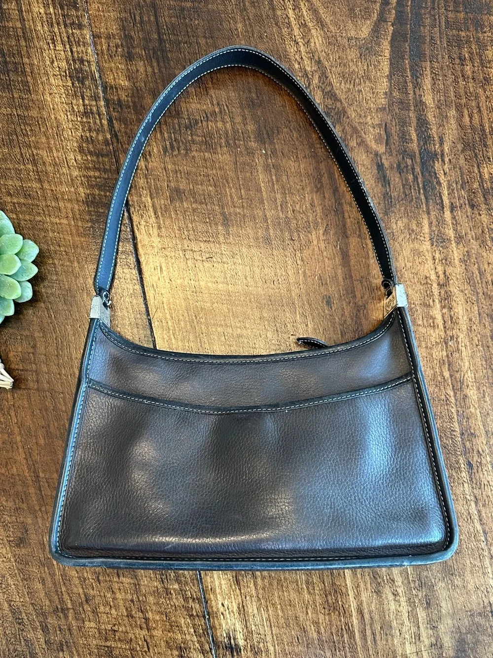 Brighton | VTG Y2K Western Two-Tone Leather Shoulder Bag